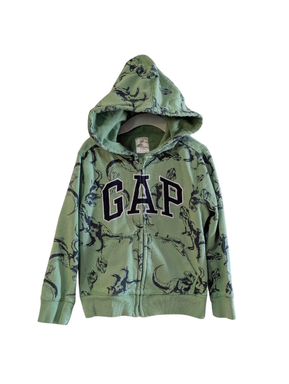 Baby Gap Dinosaur Zip Up Hoodie, Green, Size 5 Years Toddler, Cotton Blend